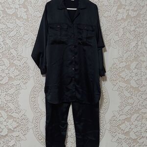 Jennifer Moore size medium tunic style shirt and pants pajama set inv 066